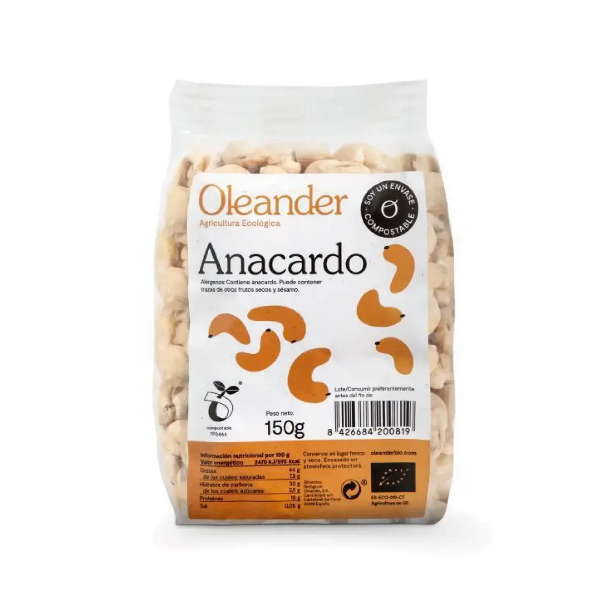 Anacardo Crudo Bio 150g - Borboletamarket