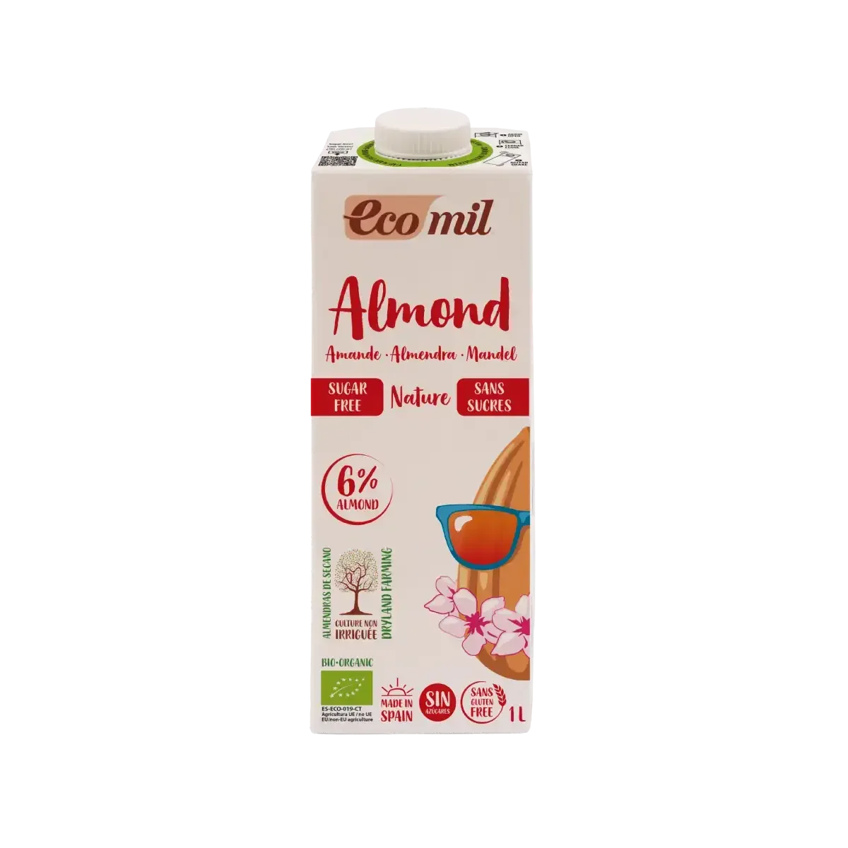 Leche de Almendra Sin Azúcar Bio 1 L - Borboletamarket