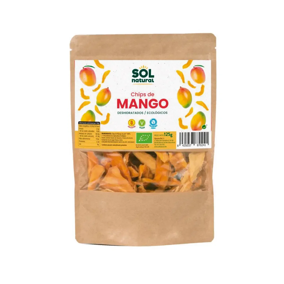 Chips de Mango Bio 125g - Borboletamarket