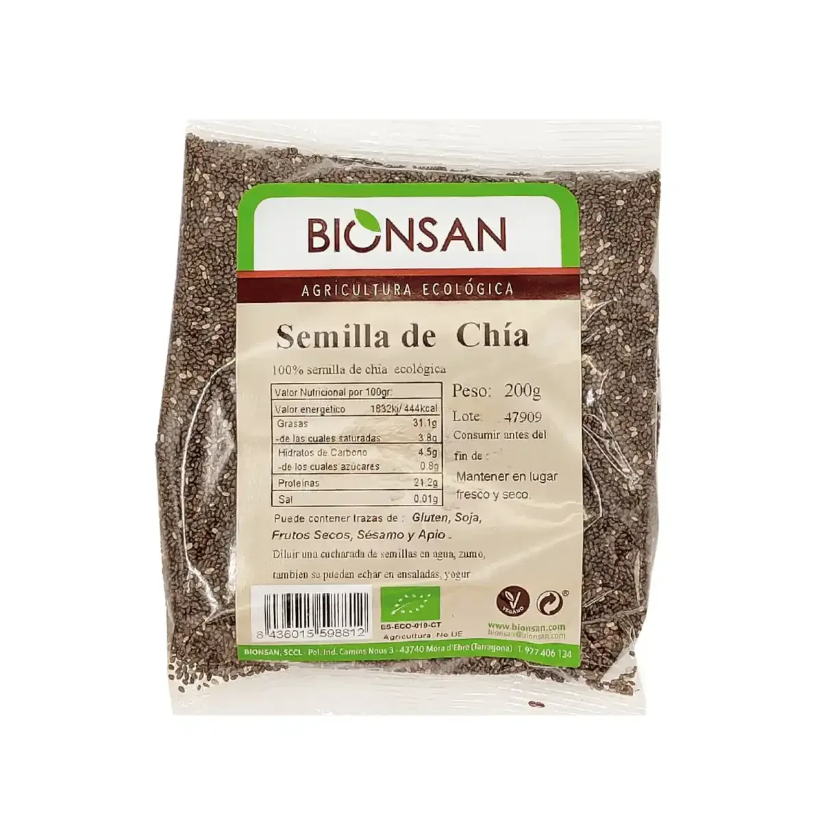 Semillas de Chía Ecológicas 200gr - Borboletamarket