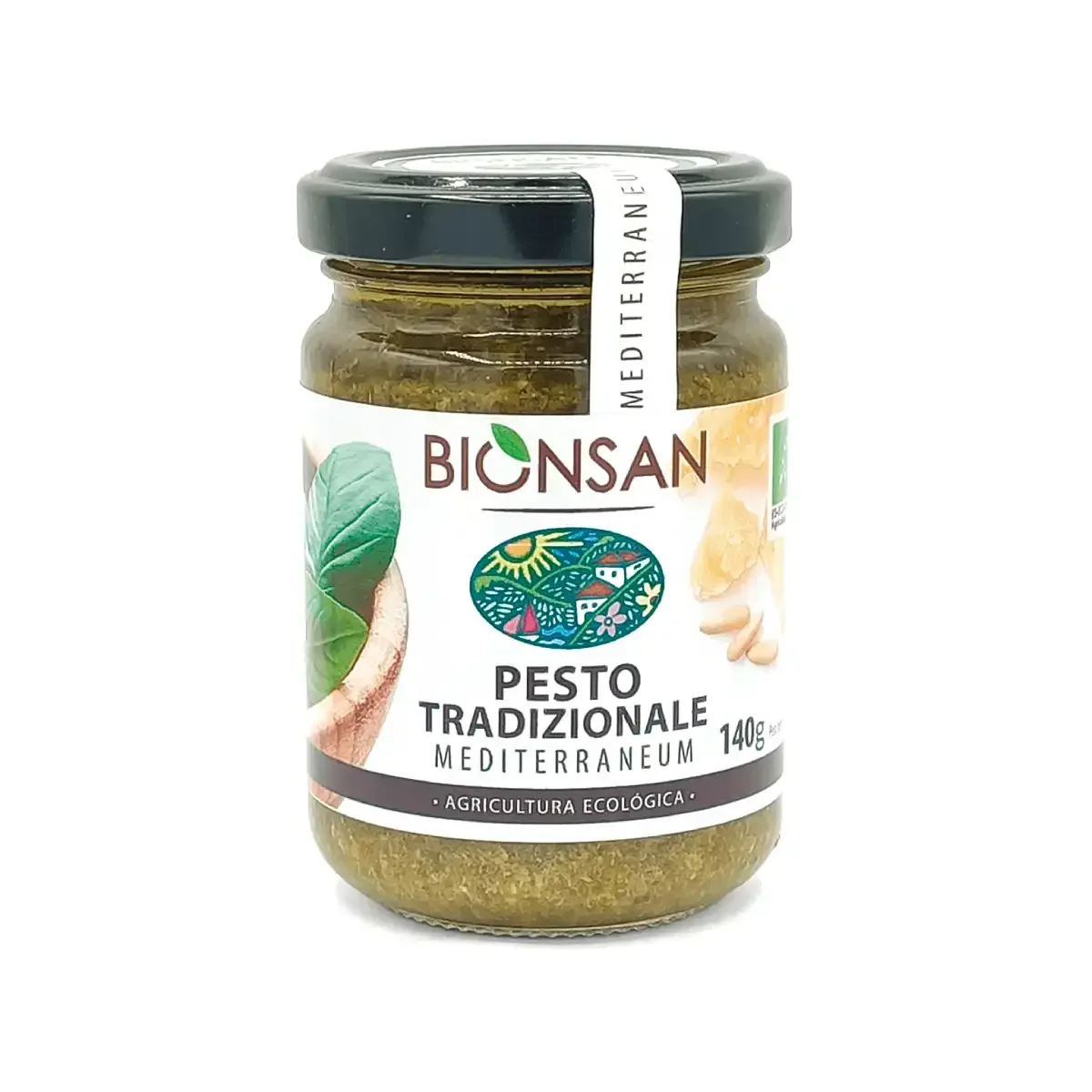 Pesto Tradicional con Piñones Eco 140g - Borboletamarket