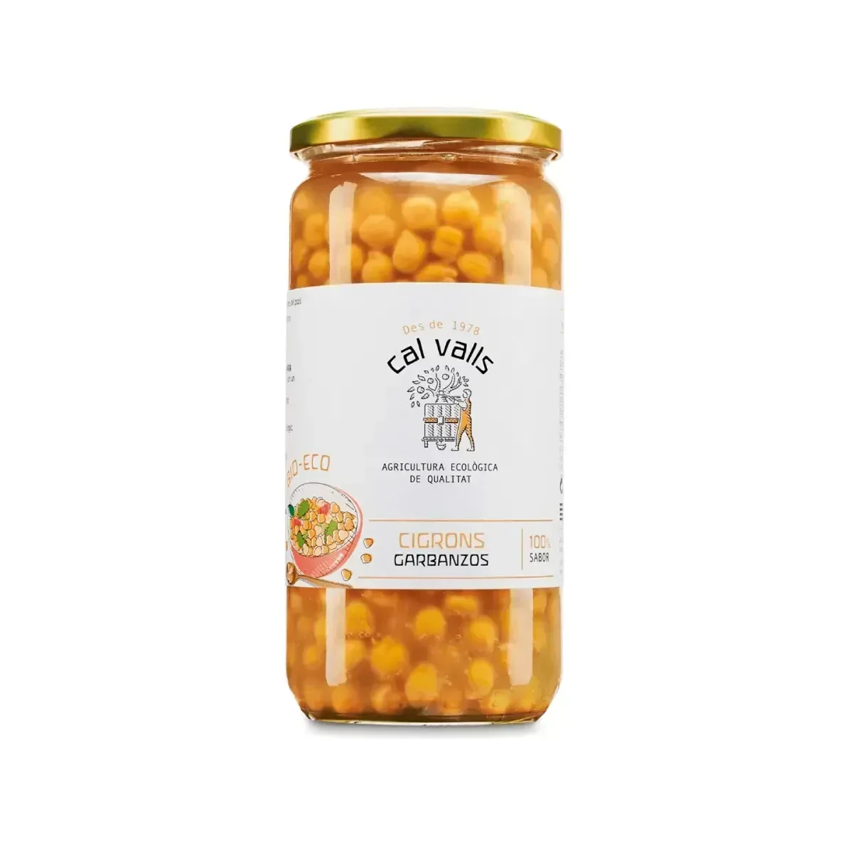 Tarro de garbanzos cocidos Bio 700g - Borboletamarket