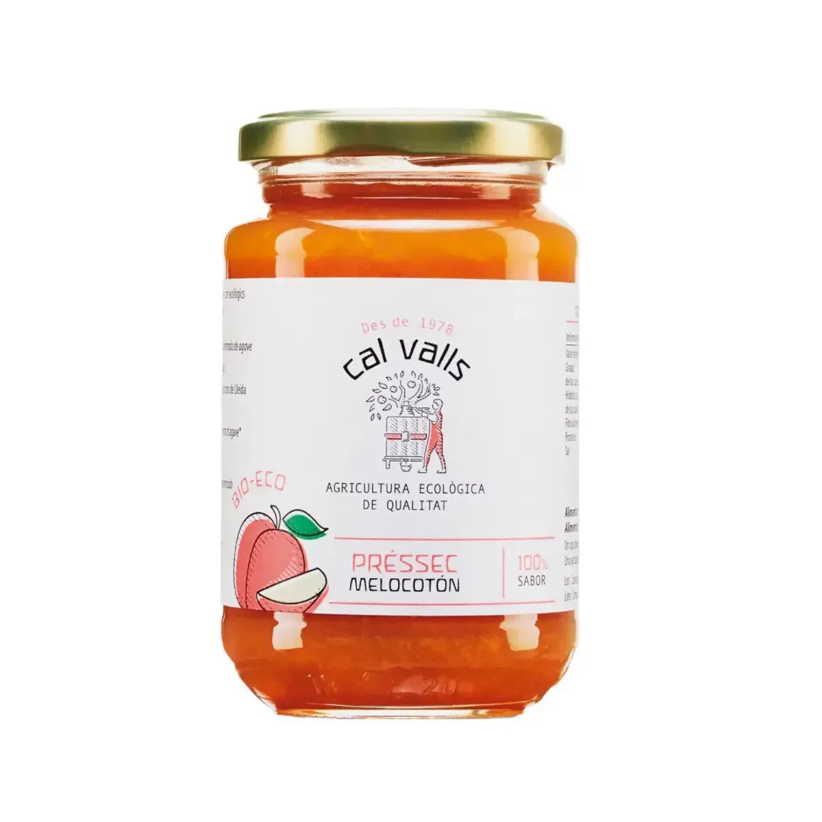 Mermelada de Melocotón Eco 375g - Borboletamarket