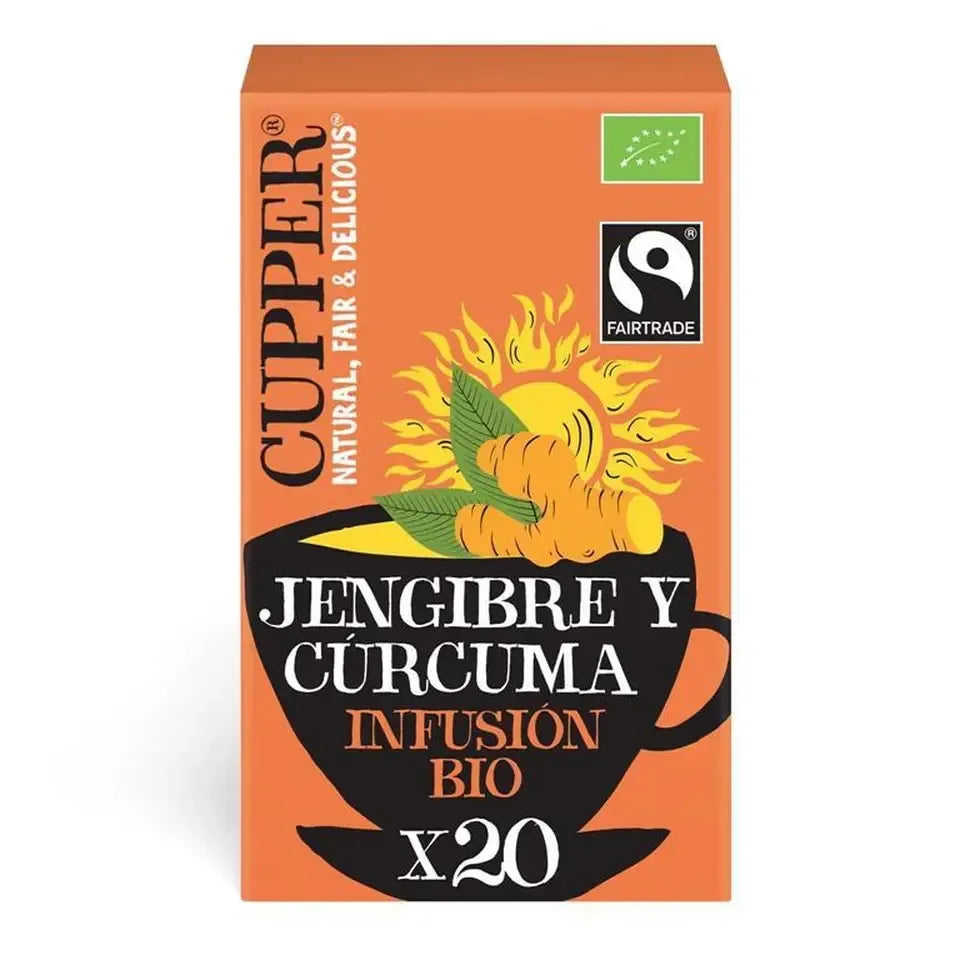 Infusión de Jengibre y Cúrcuma Bio, 20 Bolsas - Borboletamarket