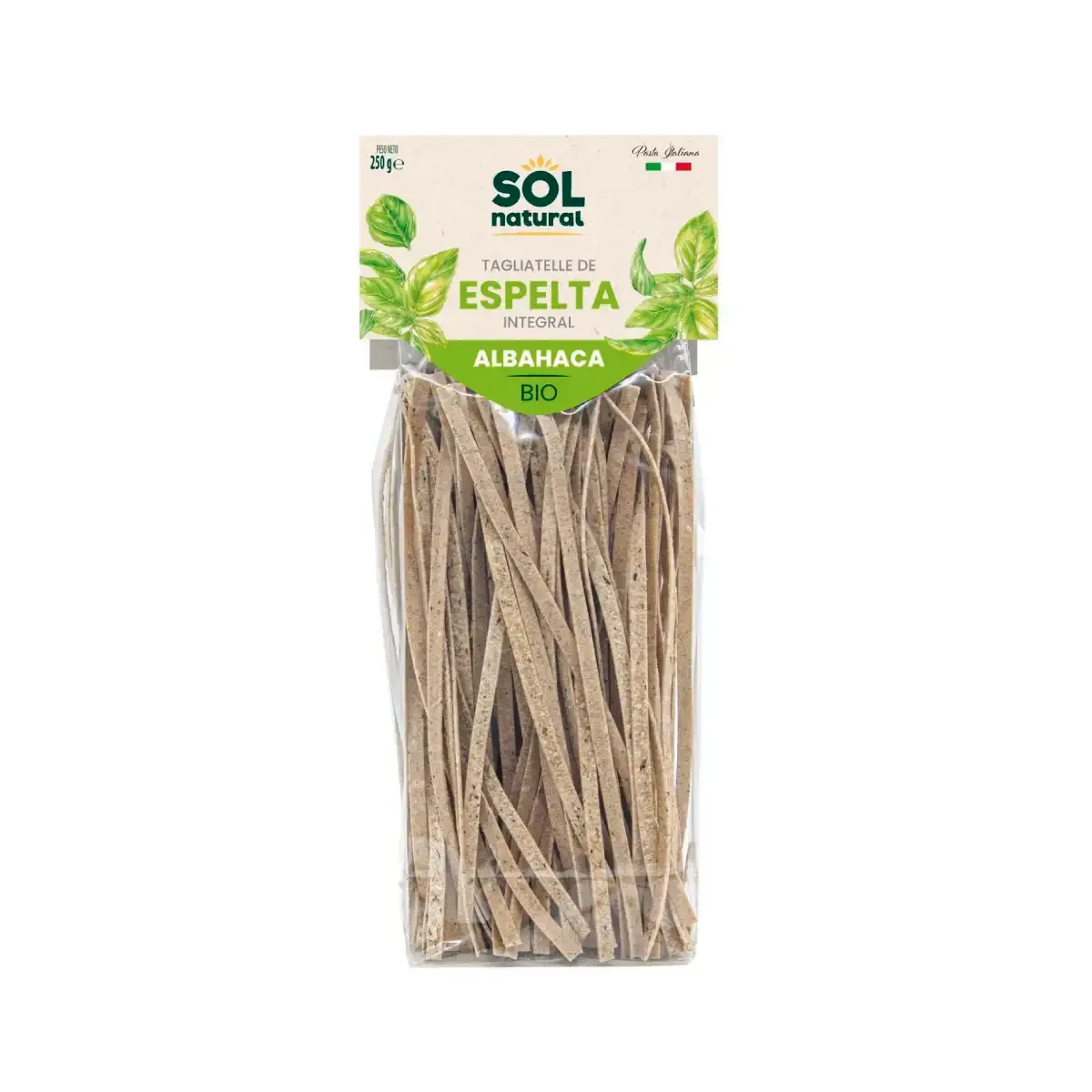 Tagliatelle de Espelta con Albahaca 250g Bio - Borboletamarket