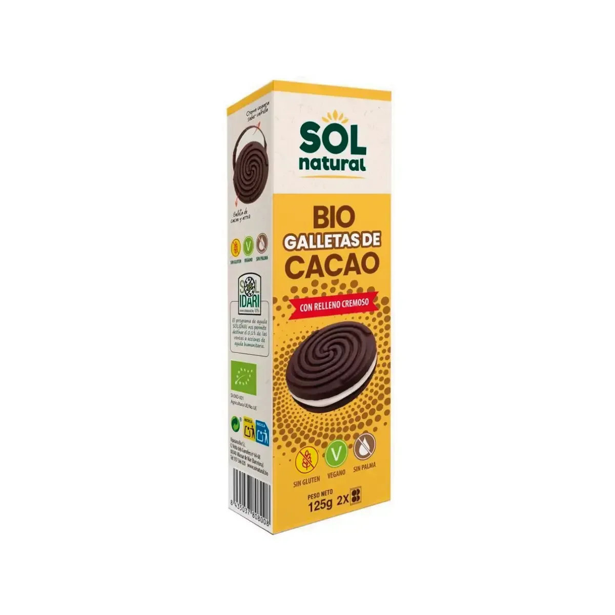 Galletas de Cacao con Relleno Cremoso Bio 125g - Borboletamarket