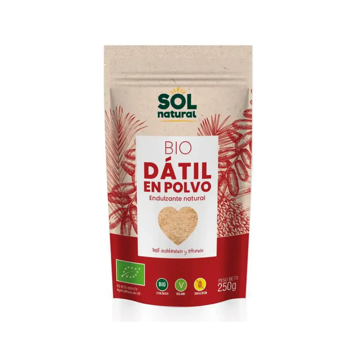 Azúcar de Dátil en Polvo 250g Bio - Borboletamarket