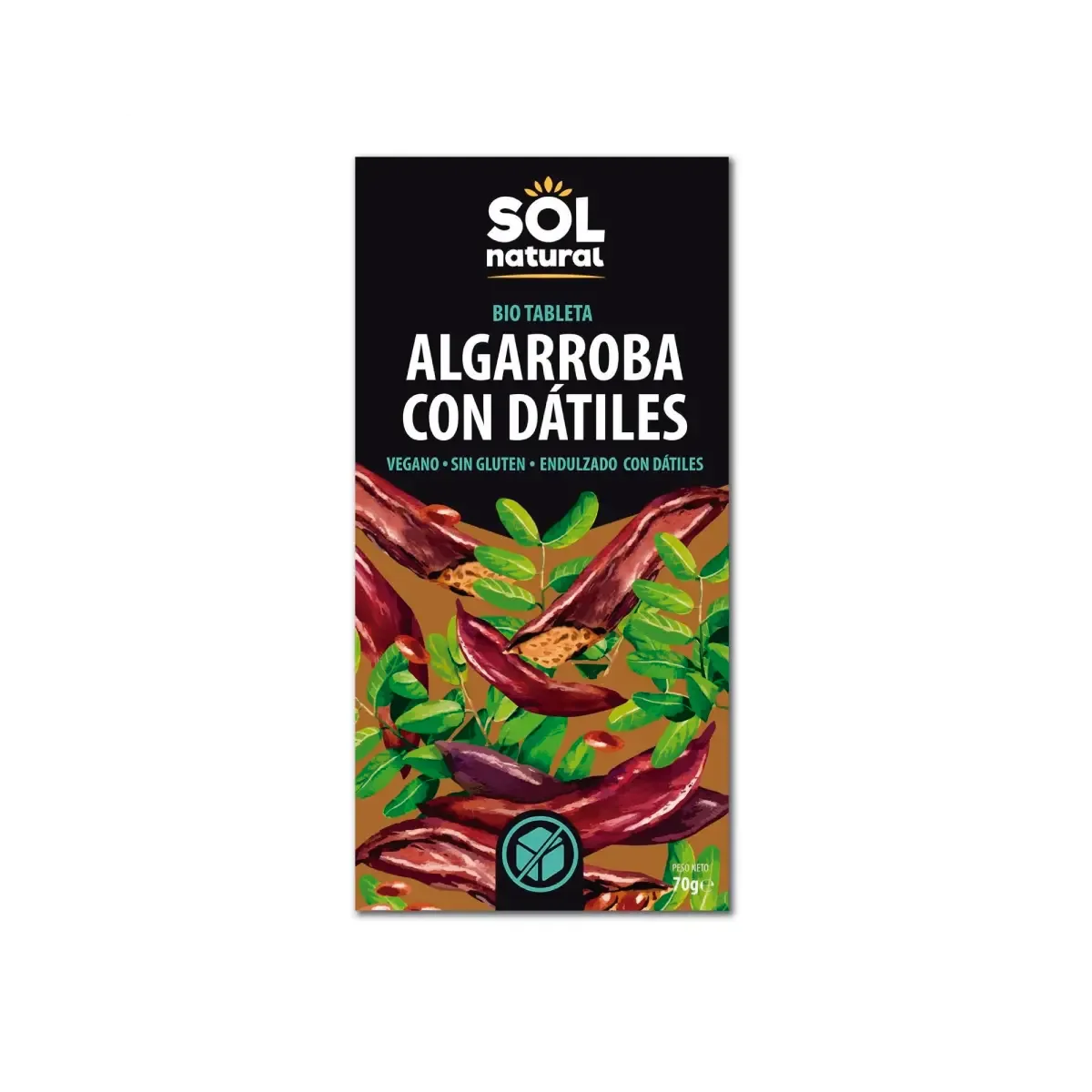 Tableta Dátiles con Algarroba Bio 70g - Borboletamarket
