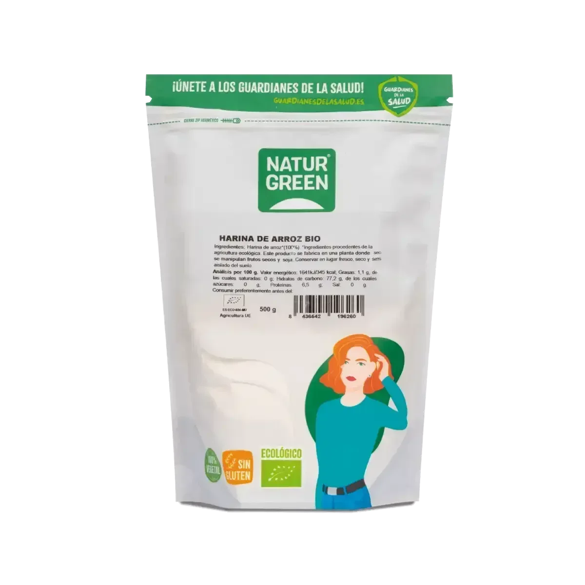 Harina de Arroz Bio Sin Gluten 500 G - Borboletamarket