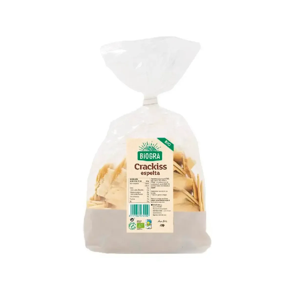 Crackers de Espelta Bio Crackiss 250g - Borboletamarket