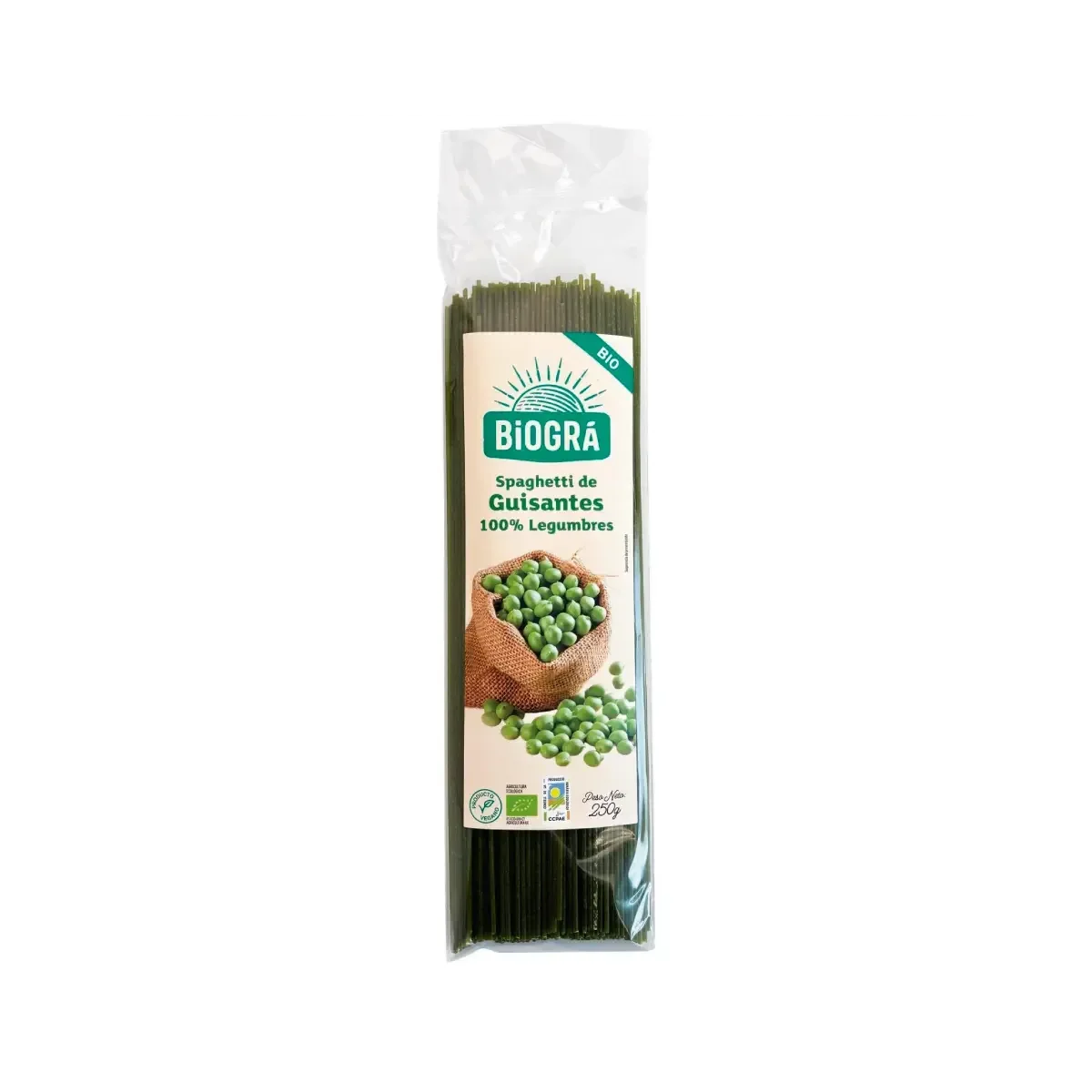 Spaghetti Verde Leg Guisante 250gr - Borboletamarket