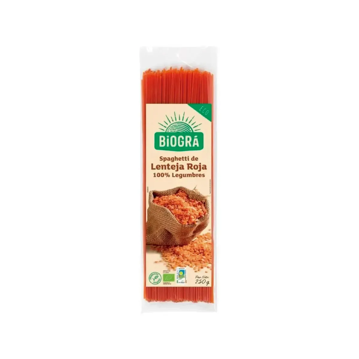 Spaguetti de Lenteja Roja Leg 250gr - Borboletamarket