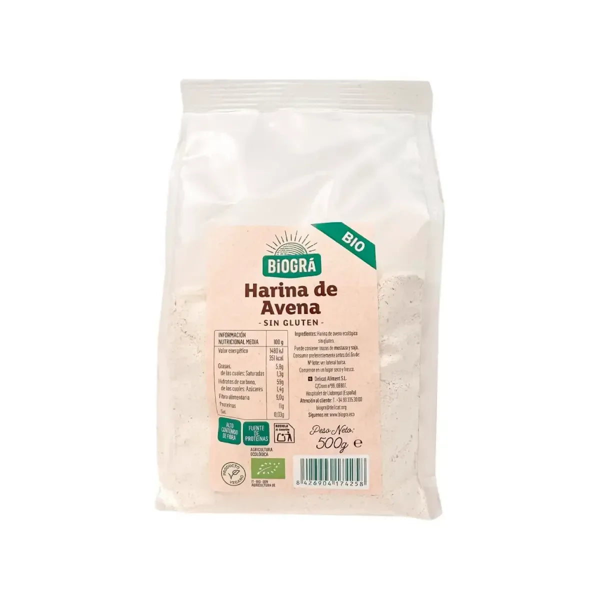 Harina de Avena 500gr - Borboletamarket