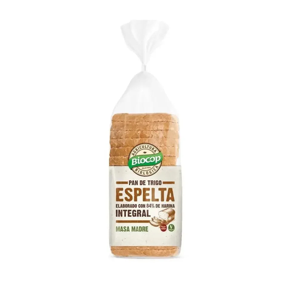 Pan de Molde Espelta Integral con Masa Madre Biocop 400 G - Borboletamarket