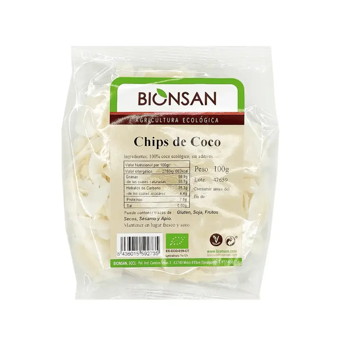 Chips de Coco Natural Ecológicos 100gr - Borboletamarket