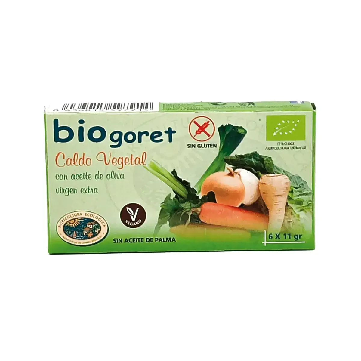 Caldo de Verduras en cubitos Ecológico - 6 X 11gr - Borboletamarket