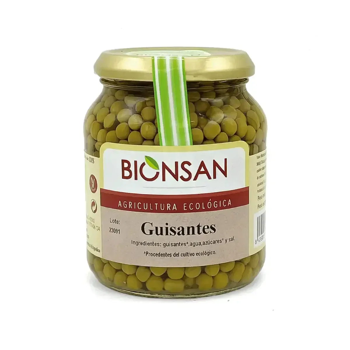 Guisantes en Conserva Ecológicos 320gr - Borboletamarket