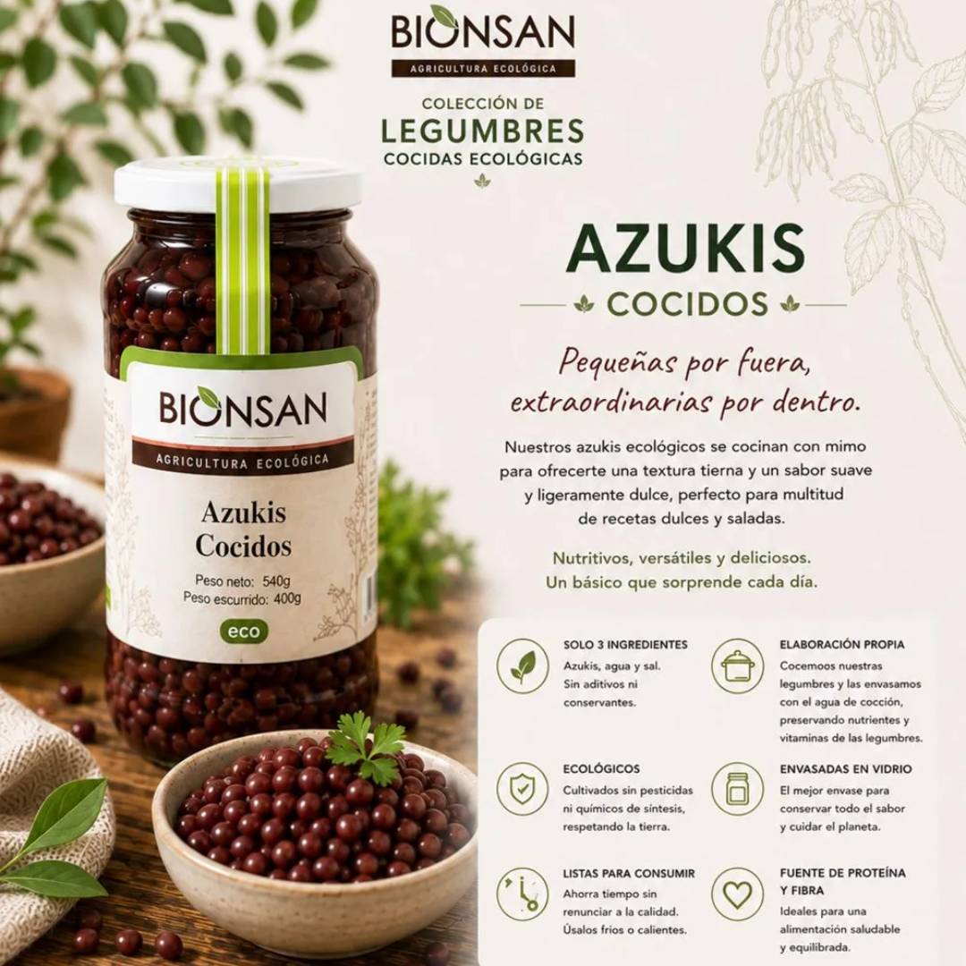 Azukis Cocidos Eco 400g Bionsan