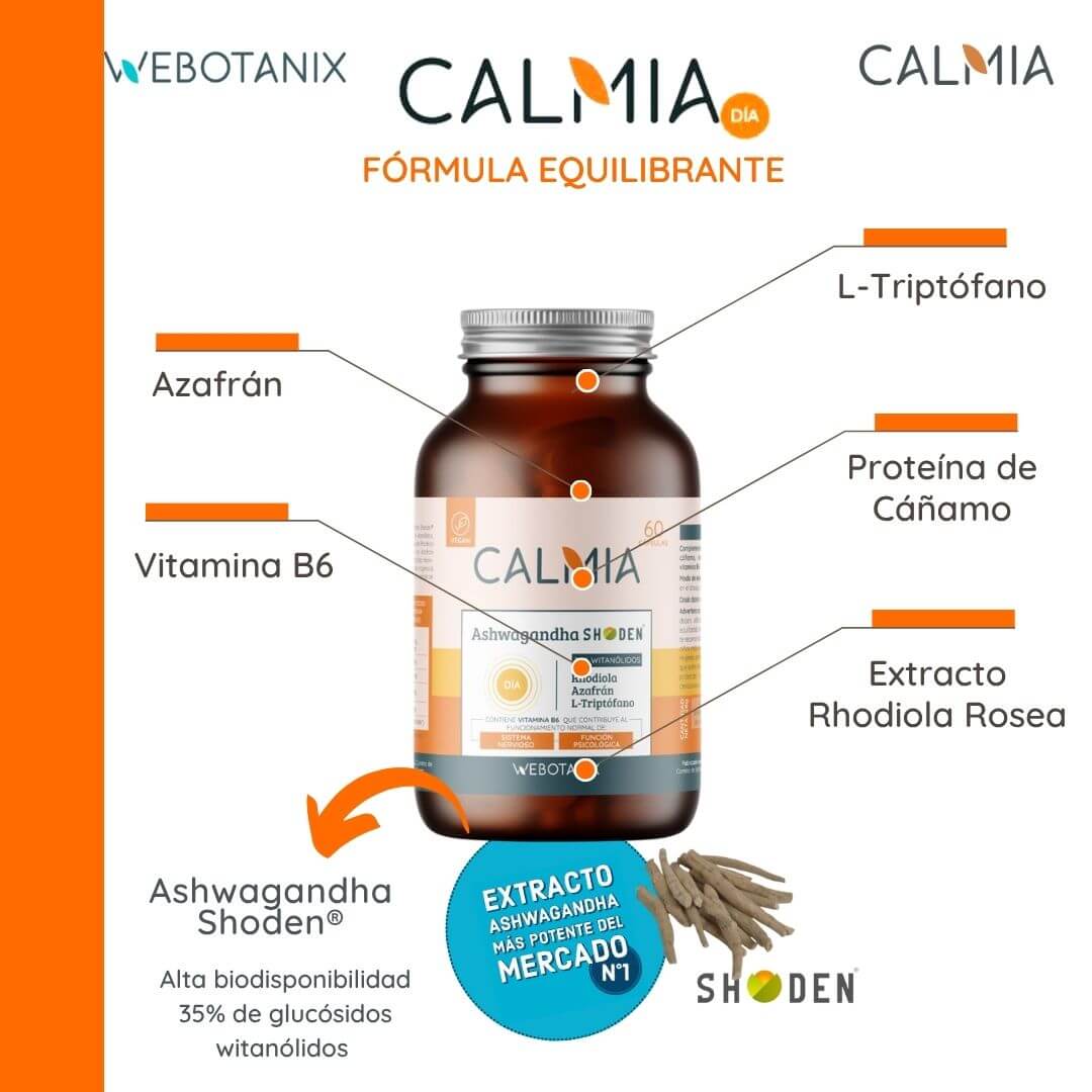 Calmia Día Ashwagandha Shoden 60 cápsulas