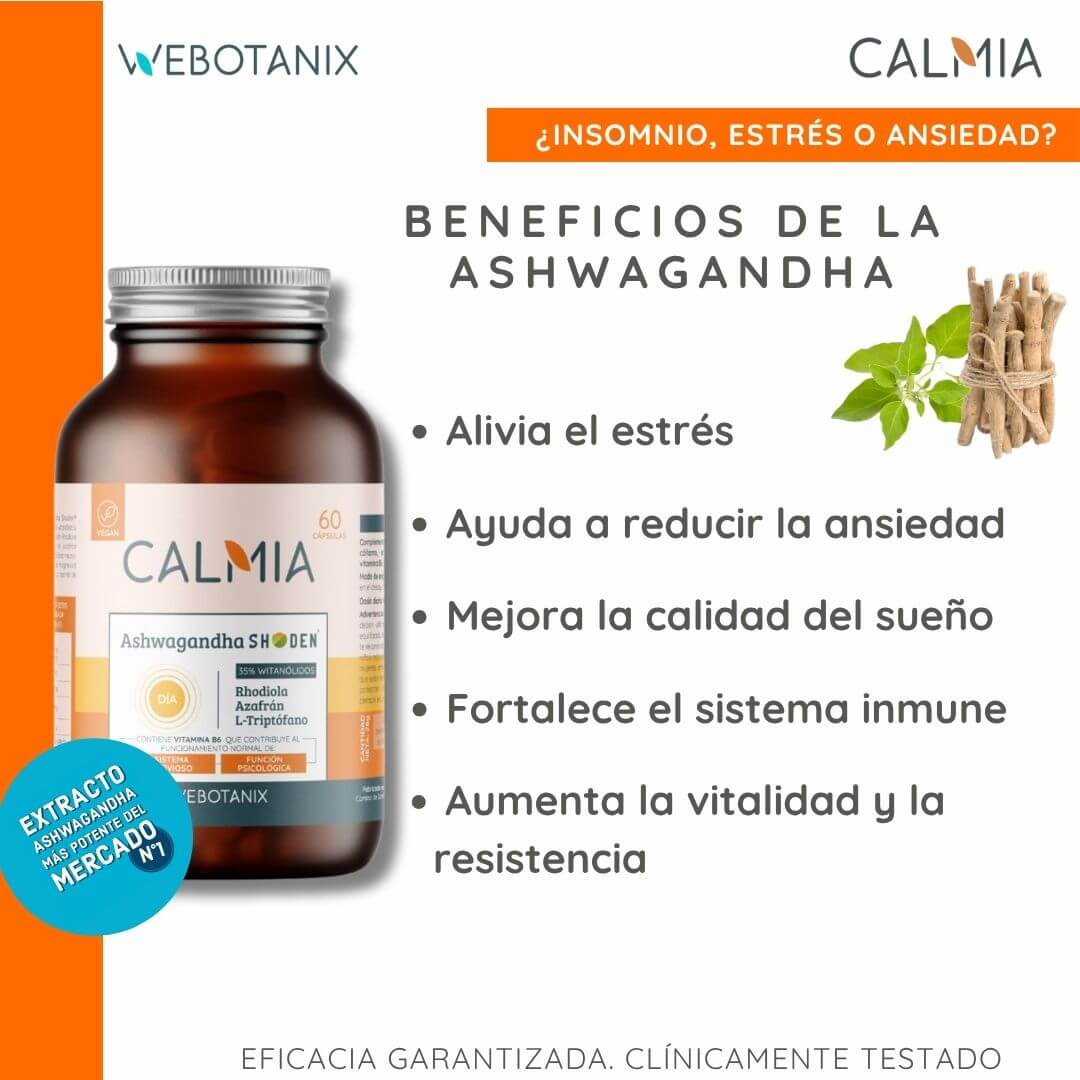 Calmia Día Ashwagandha Shoden 60 cápsulas