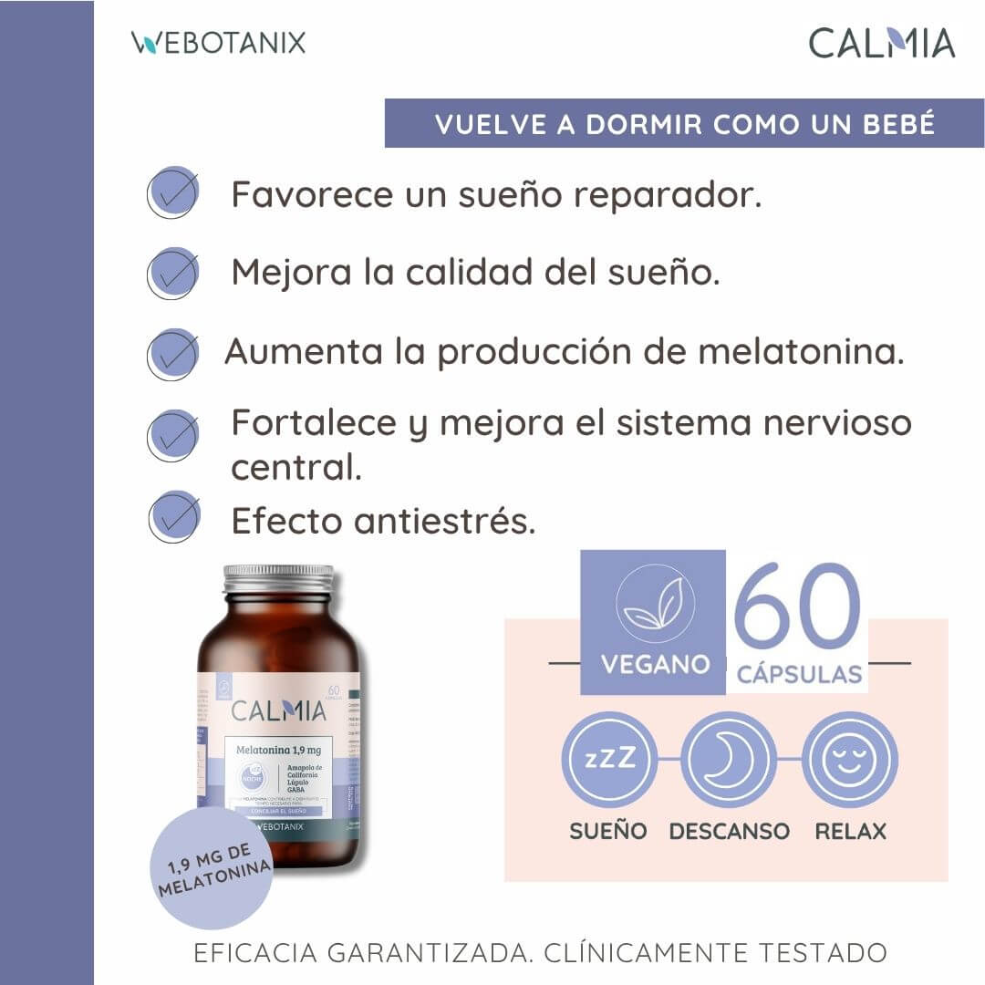 Calmia Noche Melatonina 60 cápsulas