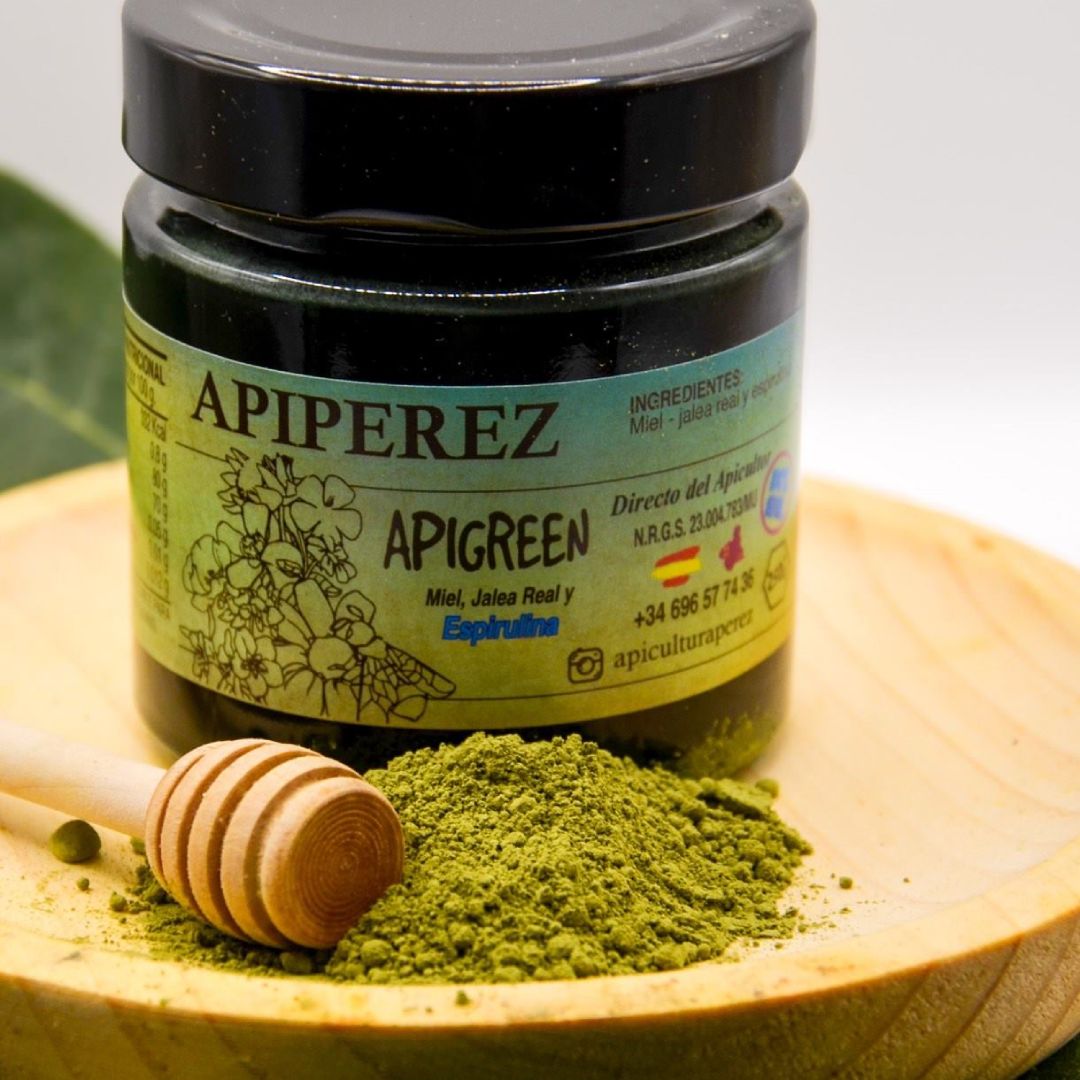 Combinado APIGREEN miel, jalea real y espirulina 250g