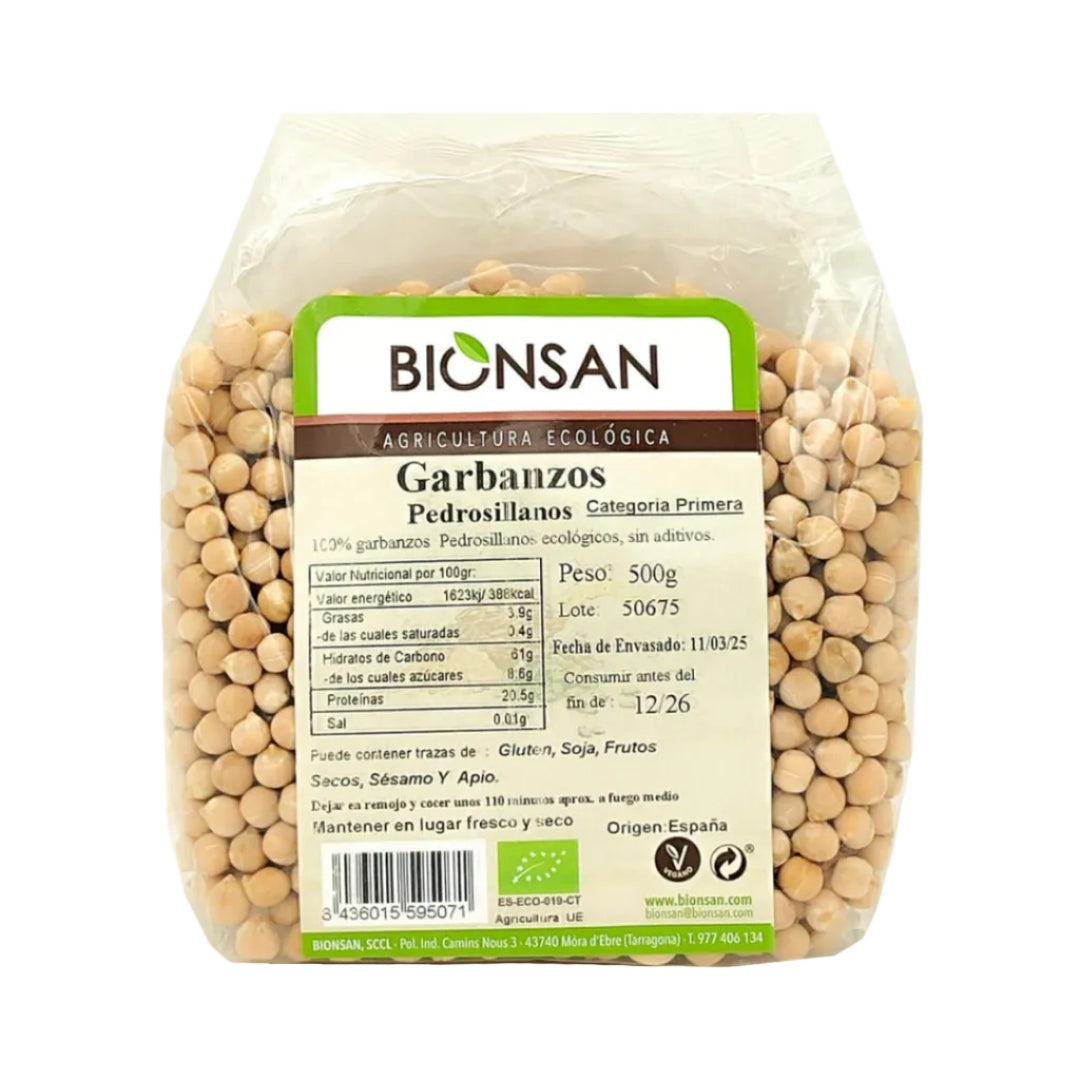 Garbanzos Pedrosillanos en grano Ecológicos 500gr