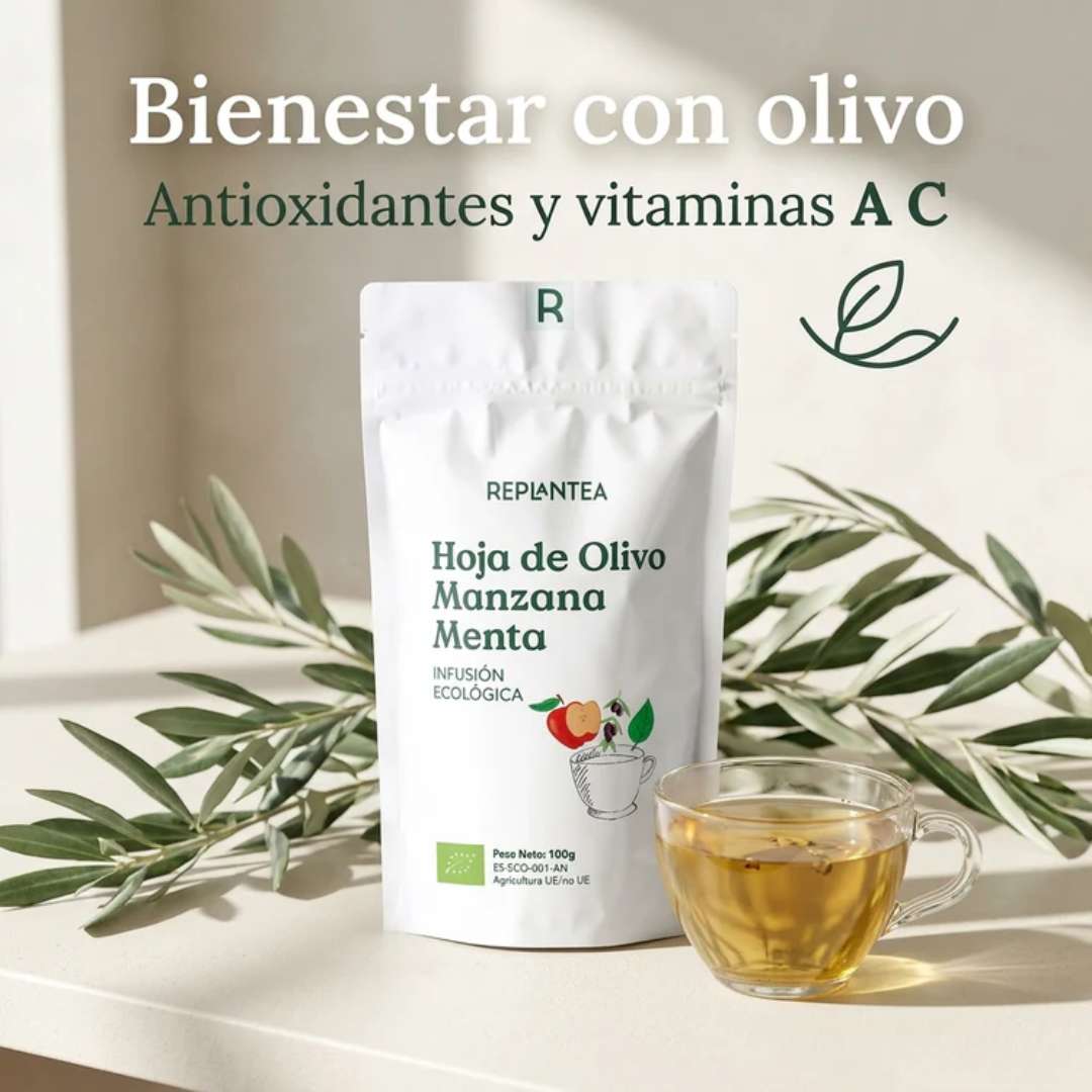 Infusión de Hoja de Olivo, Manzana y Menta Ecológica 100g
