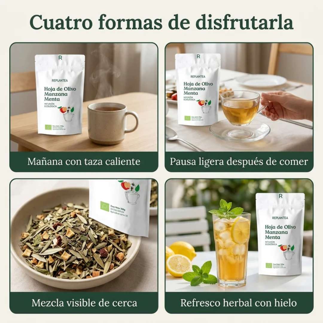 Infusión de Hoja de Olivo, Manzana y Menta Ecológica 100g