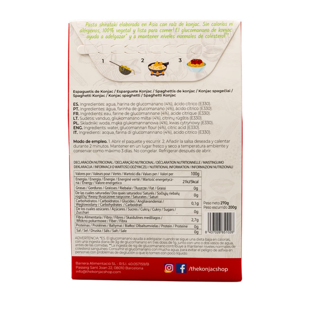 Espaguetis de Konjac