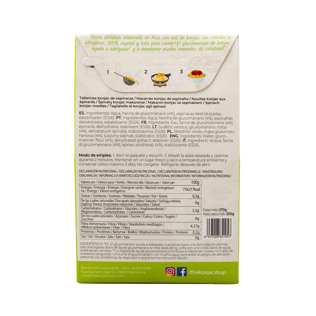 Tallarines de Espinacas Konjac 270g