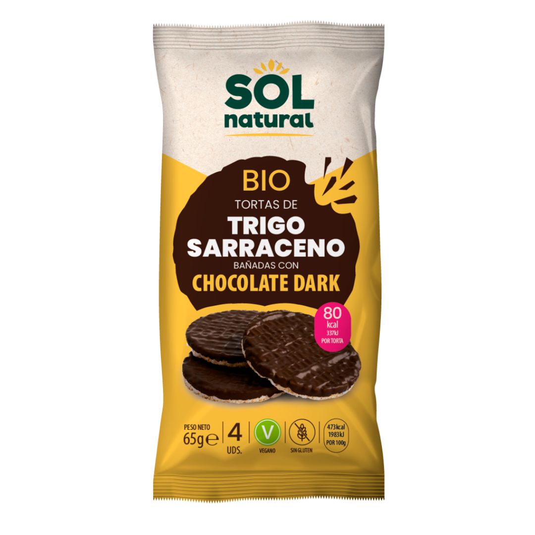 Tortas de Trigo Sarrraceno con Chocolate Dark 65g Bio