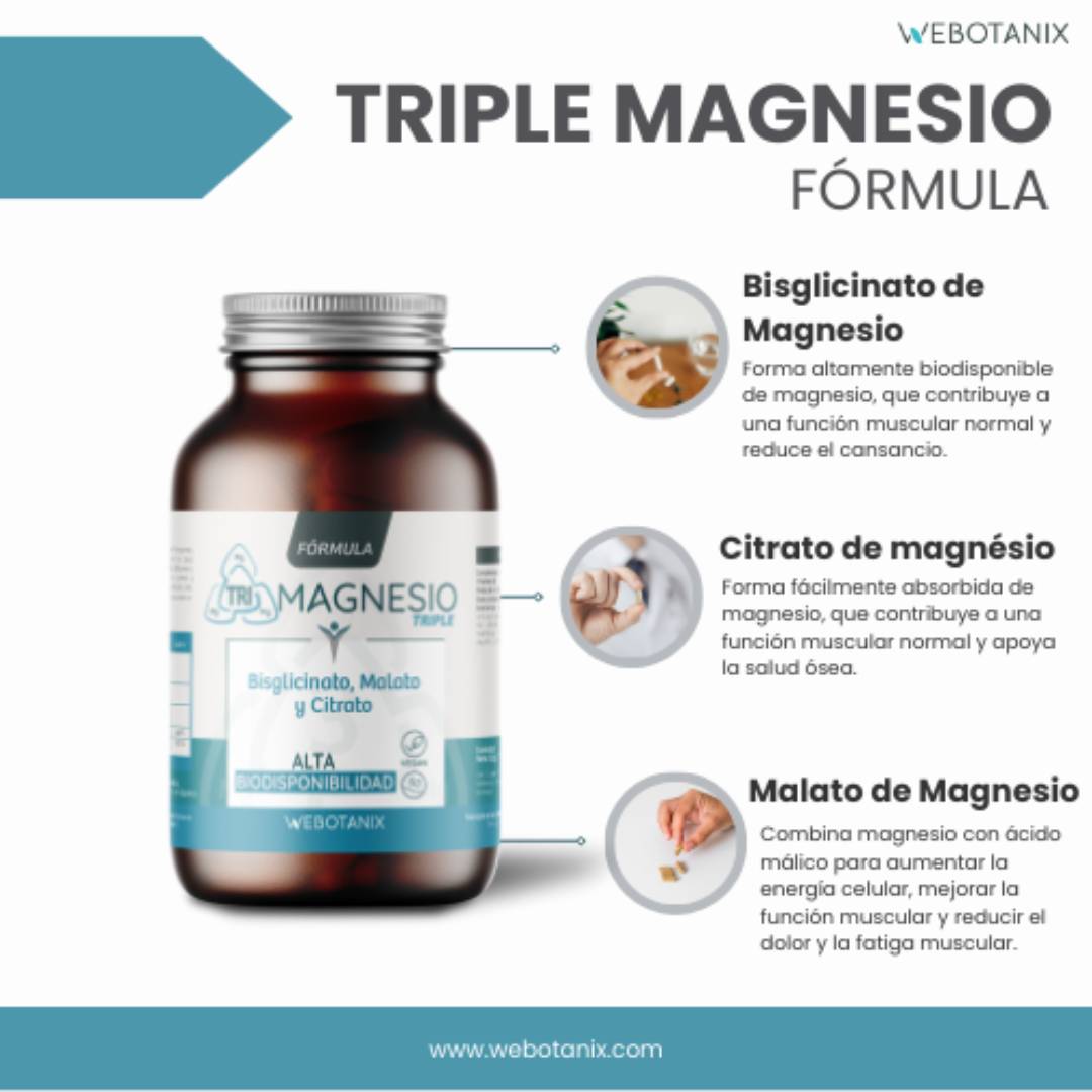 Triple Magnesio (Blisgicinato, malato y citrato)  60 cápsulas