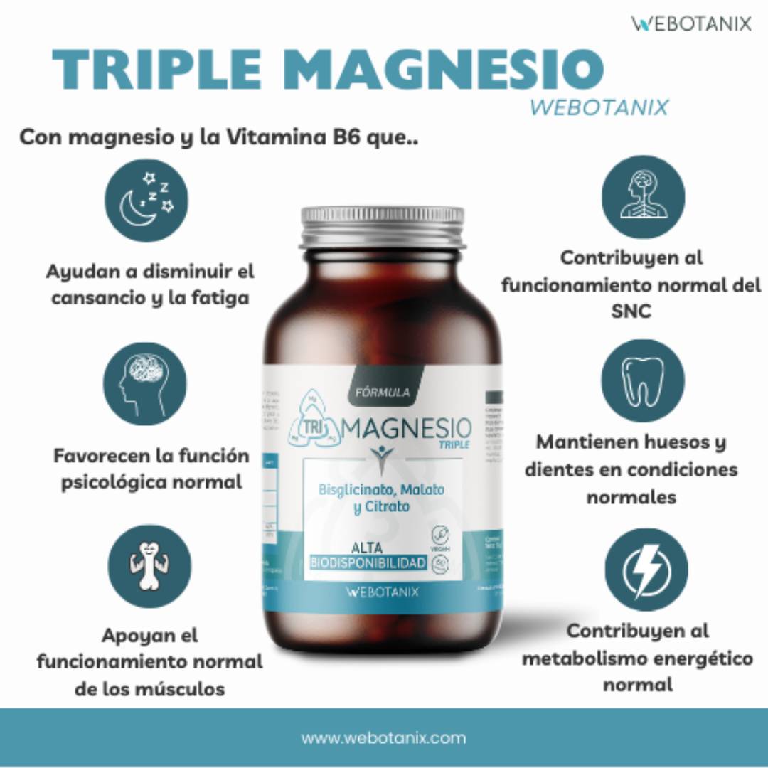 Triple Magnesio (Blisgicinato, malato y citrato)  60 cápsulas
