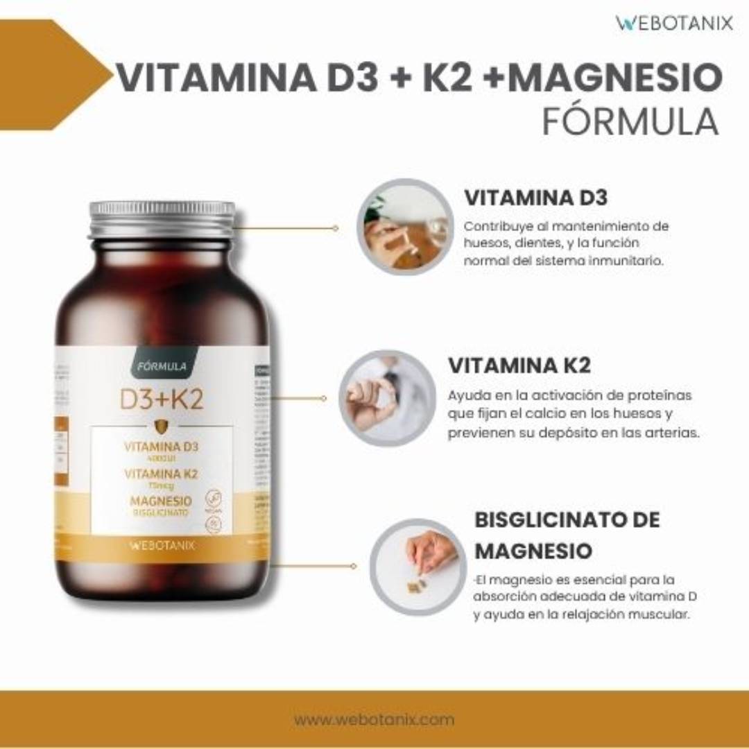 Vitamina D3+K2 60 cápsulas