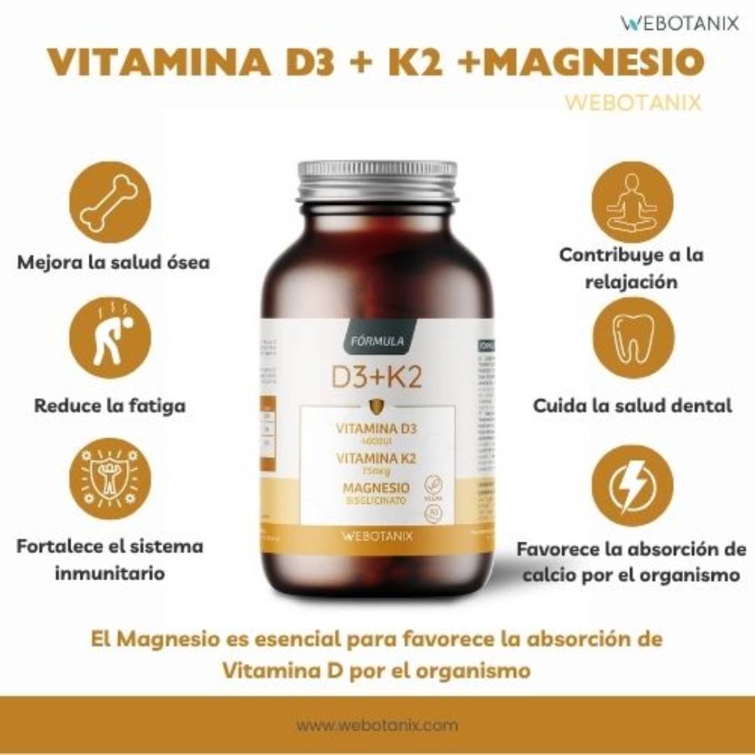 Vitamina D3+K2 60 cápsulas