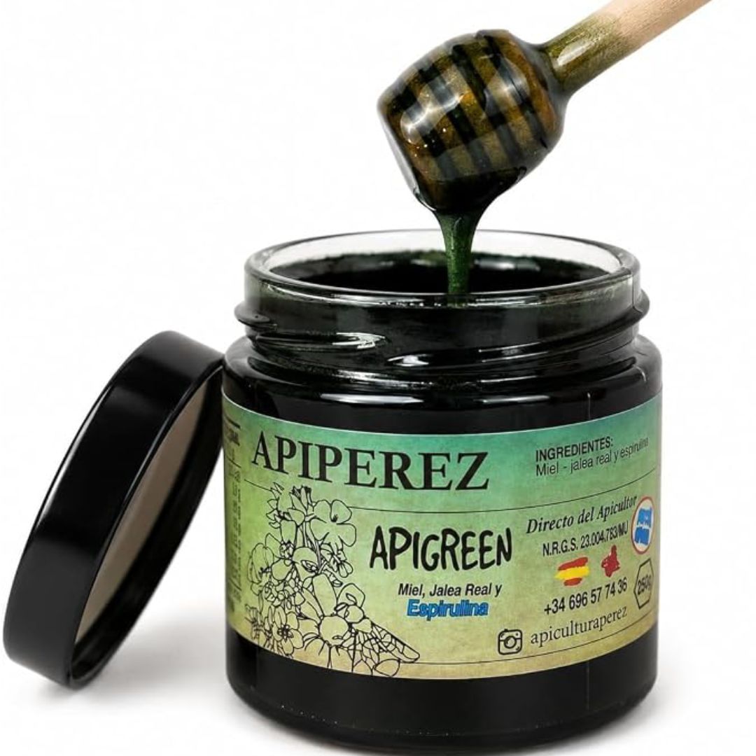 Combinado APIGREEN miel, jalea real y espirulina 250g