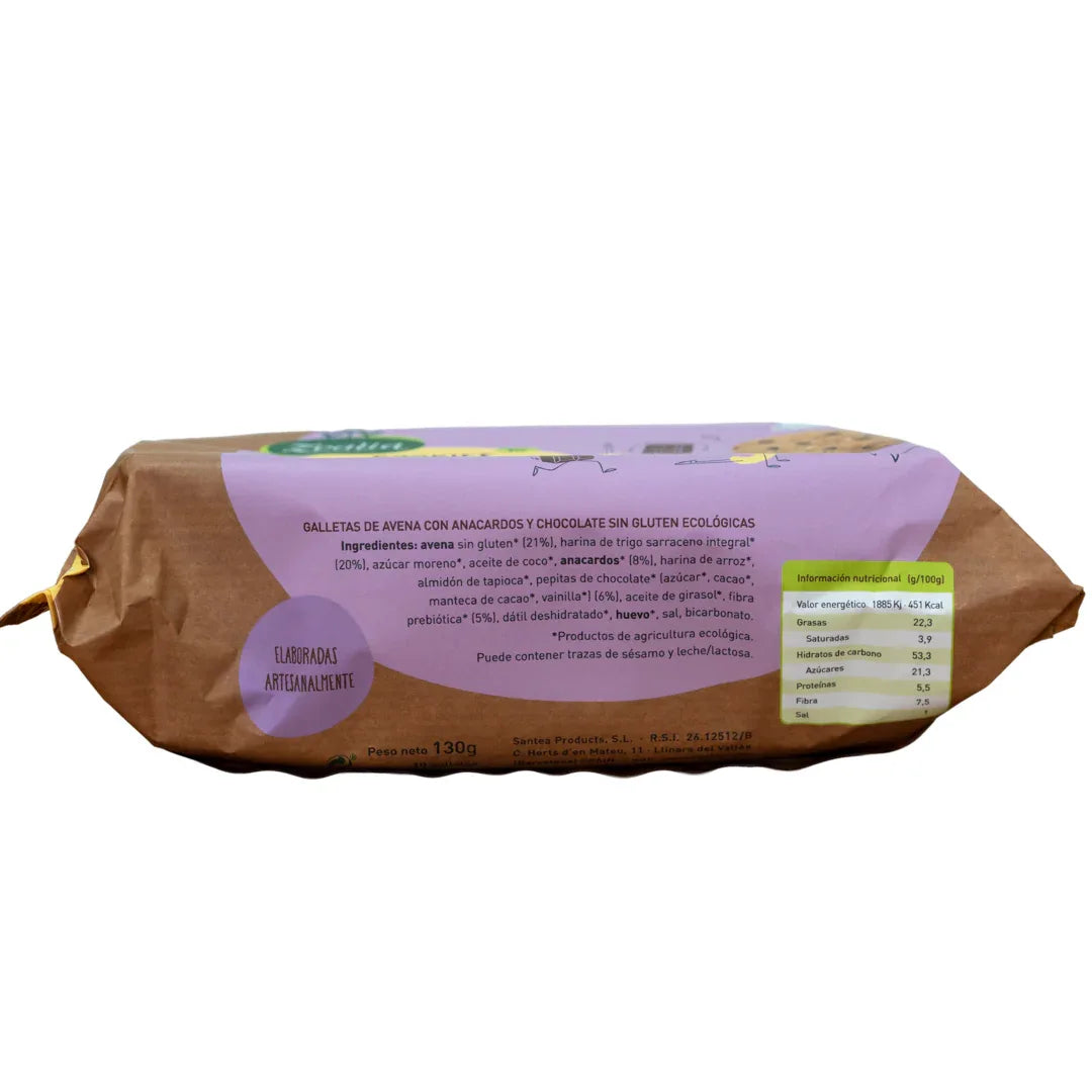 Cookies Avena Chocolate y Anacardos Bio 130g