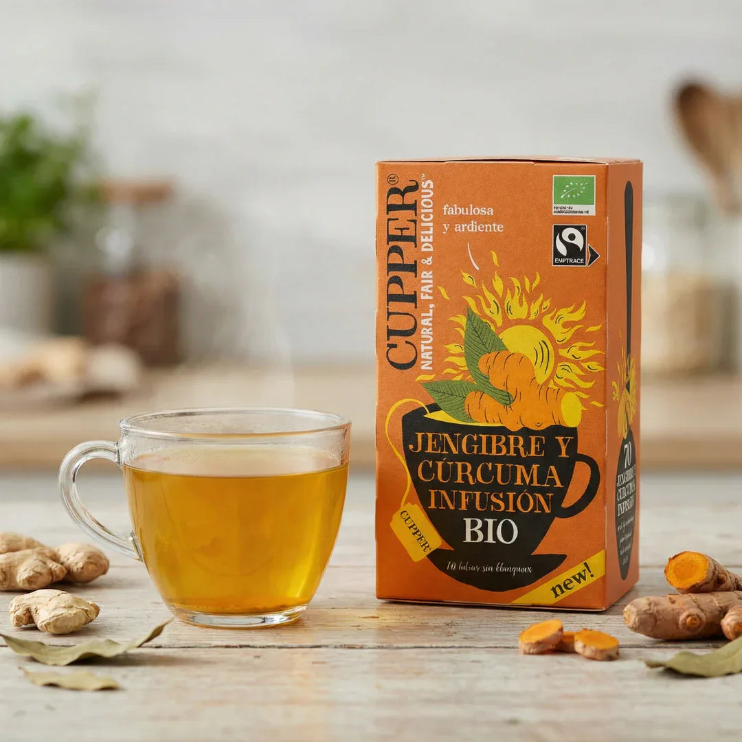 Infusión de Jengibre y Cúrcuma Bio, 20 Bolsas