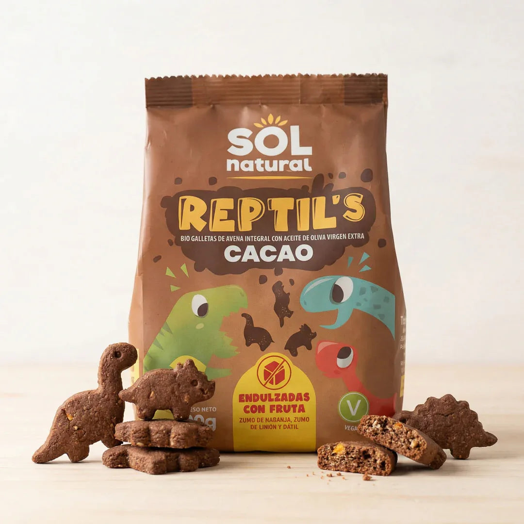 Reptil's Cacao Galletas de Avena y Fruta 90g Bio