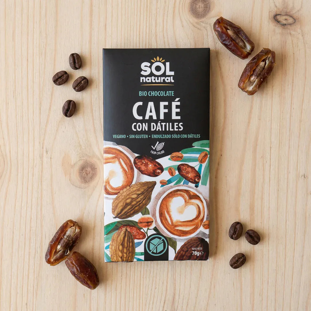 Tableta Chocolate de Café con Dátiles Bio 70g