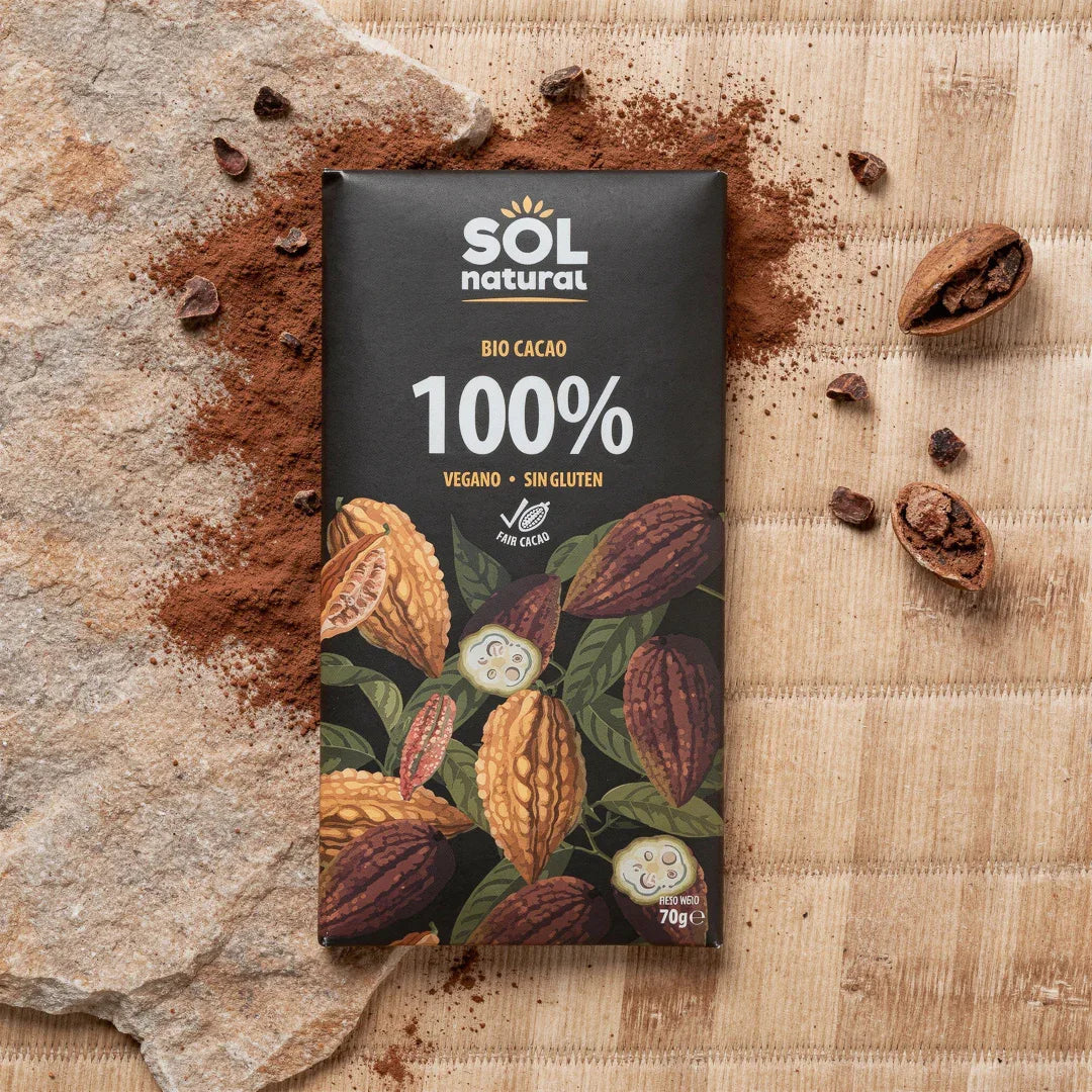 Tableta de Cacao Puro 100% Bio 70g