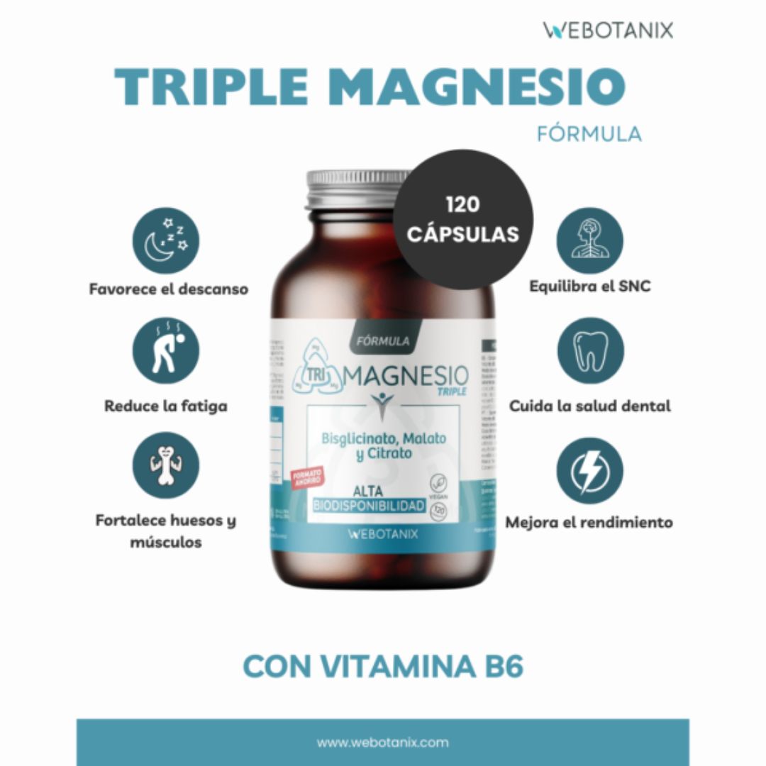 Triple Magnesio (Blisgicinato, malato y citrato) FAMILIAR 120 cápsulas