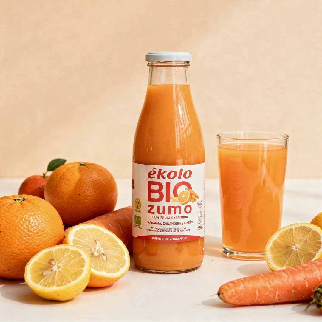 Zumo de Naranja y Zanahoria Ecológico 750ml - Borboletamarket